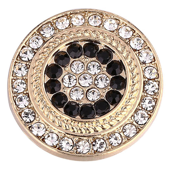 Snap - Rose Gold Black Rhinestone