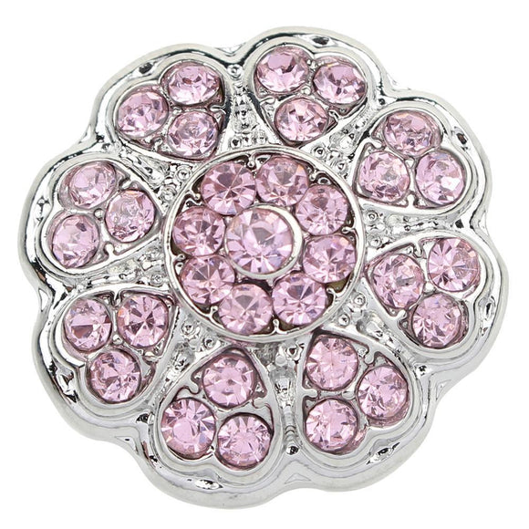 Snap - Pink Rhinestone Hearts