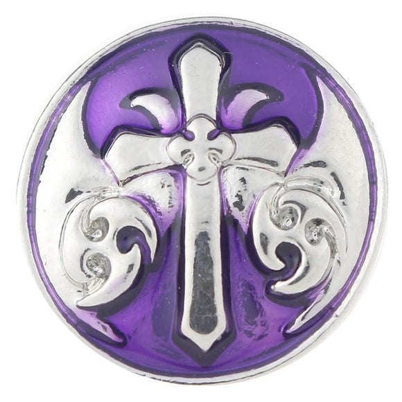 Snap - Cross with Wings Purple