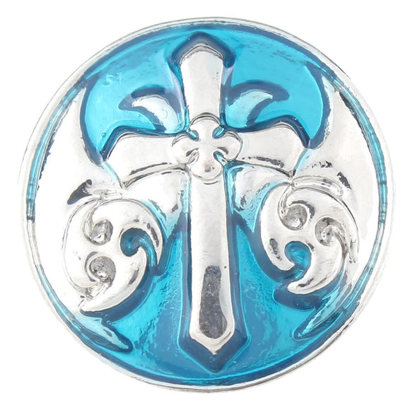 Snap - Cross with wings - Teal