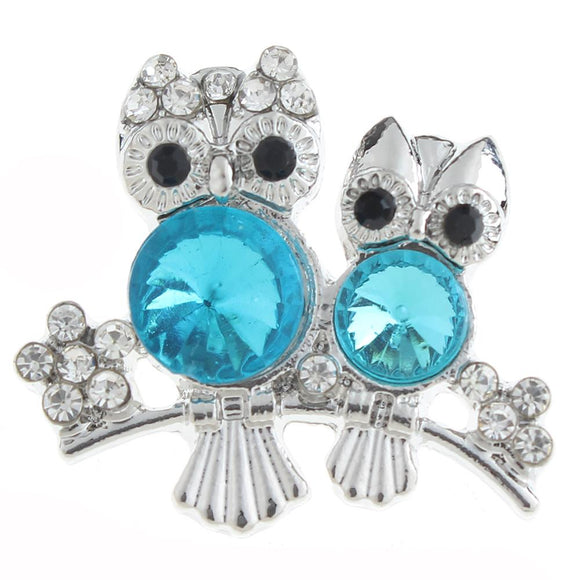 Snap - Teal Rhinestone Owls