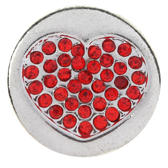 Snap - Red Rhinestone Heart