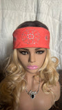 Coral Rhinestone Bandana