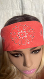 Coral Rhinestone Bandana