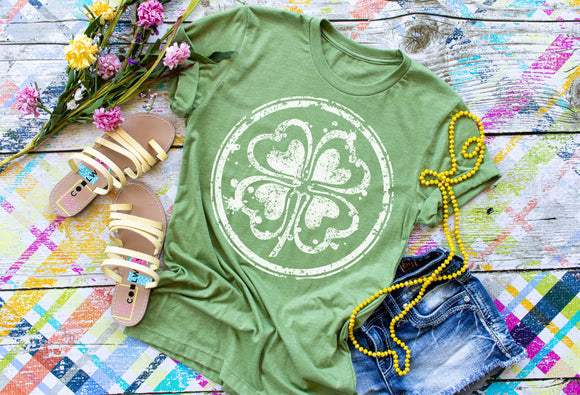 Four Leaf Clover Screen Print Shirt