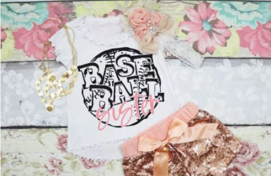 Baseball Sister Screen Printed Shirt