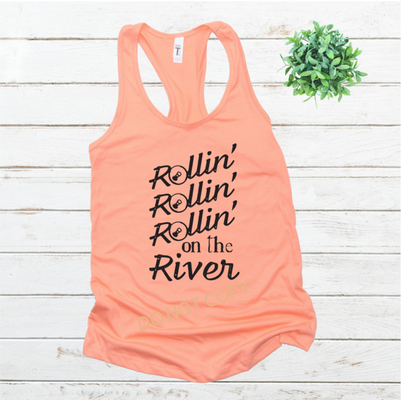 Rollin On The River Screen Printed Shirt