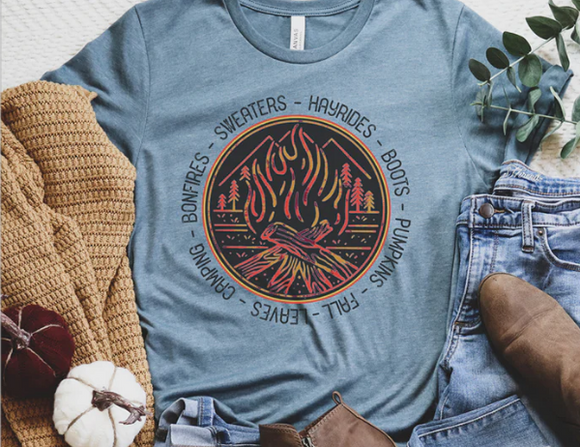 Hayrides Boots Pumpkins Fall Screen Print Transfer