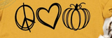 Peace Love Pumpkins Screen Printed Shirt