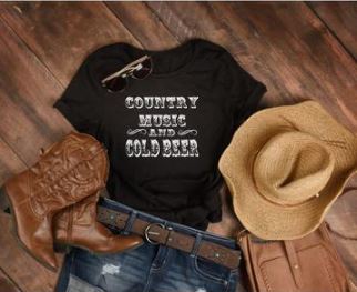 Cold Beer & Country Music Screen Printed Shirt