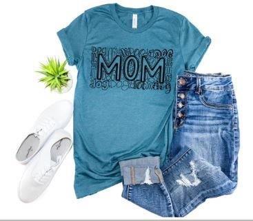 Dog Mom Typography Screen Printed Shirt