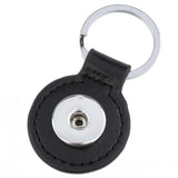 Keychain- Leather Circle Bag Charm - Snap Jewelry