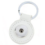 Keychain- Leather Circle Bag Charm - Snap Jewelry