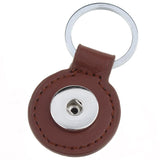 Keychain- Leather Circle Bag Charm - Snap Jewelry