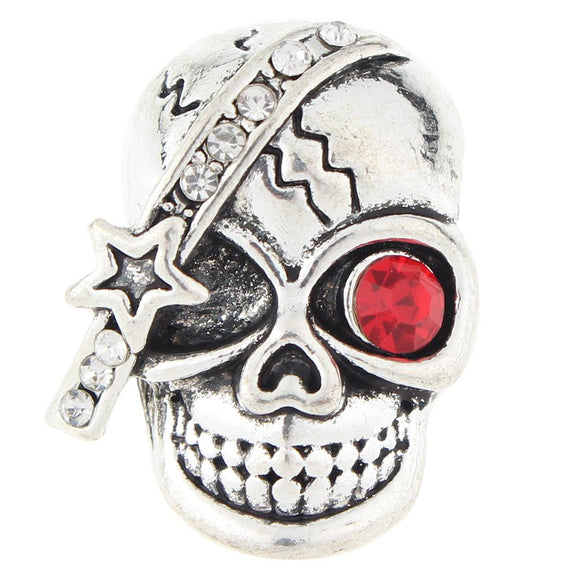 Snap - Skull with Red Rhinestone