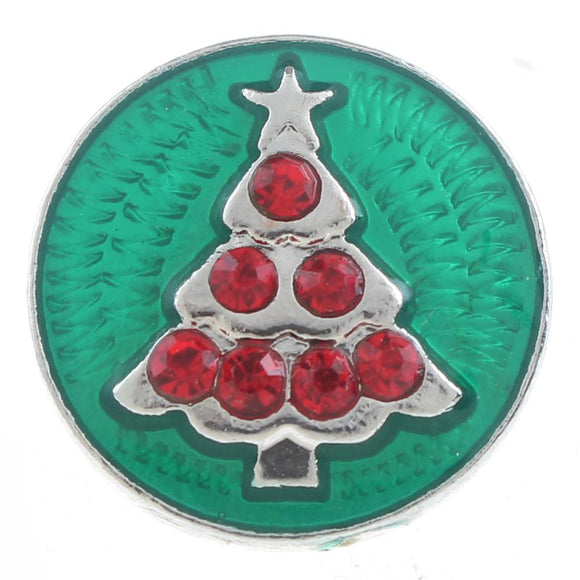Snap - Christmas Tree Red Gems with Green Background