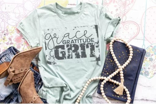 Grace Gratitude Grit Screen Print Shirt