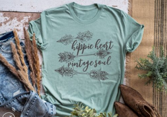 Hippie Heart Screen Print Shirt