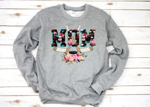 Floral Hockey Mom Screen Printed Shirt