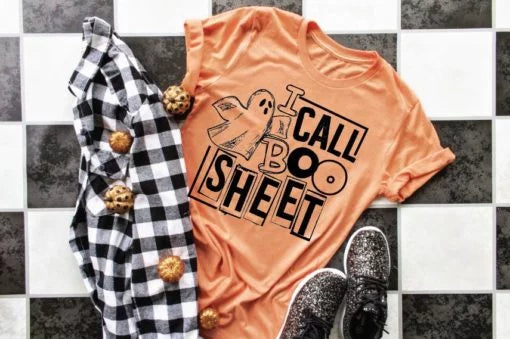 I Call Boo Sheet Screen Printed Shirt