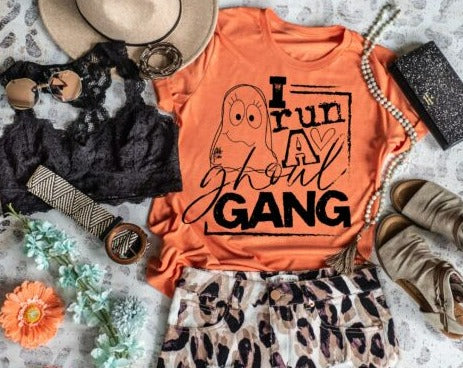 I run a ghoul gang Screen Printed Shirt