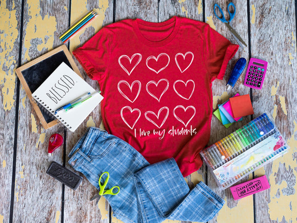 I love my students Screen Print Shirt