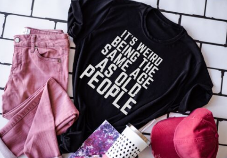 It's weird being the same age as old people Screen Print Shirt