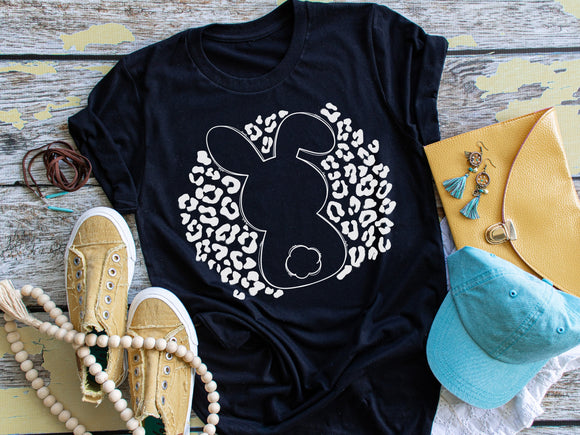 Leopard Bunny Screen Print Shirt