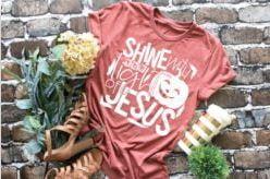 Shine with the Light of Jesus Screen Printed Shirt