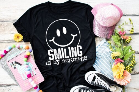 Smiling is my Favorite Screen Print Shirt