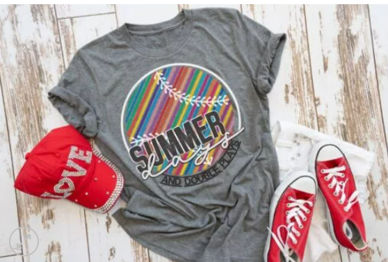 Summer Days and Double Plays Screen Printed Shirt