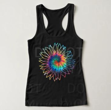 Sunflower Outline Tie Dye
