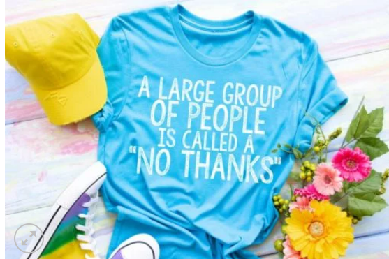 A Large Group of People is Called No Thanks Screen Printed Shirt