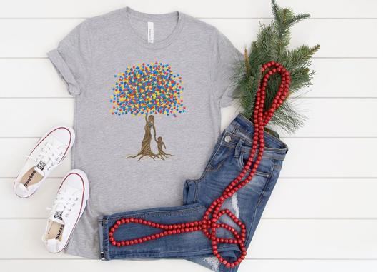 Autism Mom And Child Tree Screen Printed Shirt