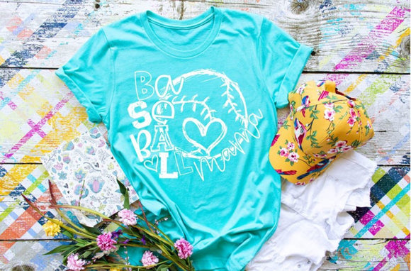 Baseball Mama Screen Printed Shirt