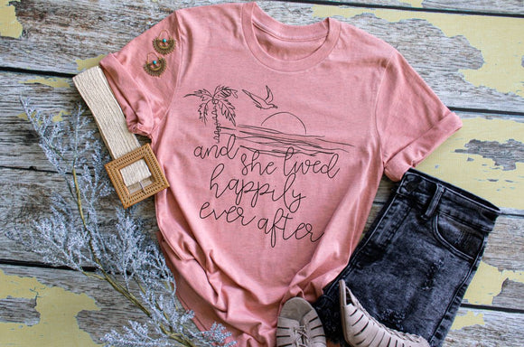 And She Lived Happily Ever After Screen Printed Shirt