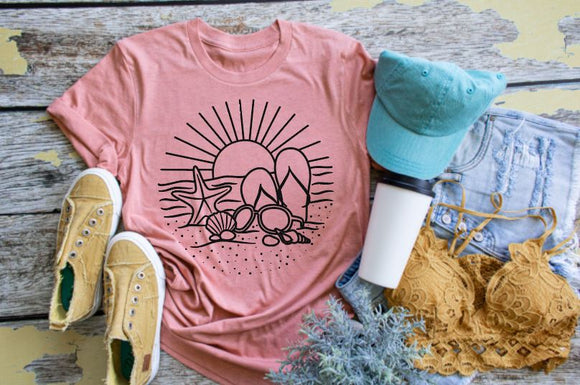 Beach Sunshine Screen Printed Shirt