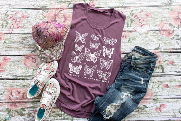 Free Heart Free Mind Free Spirit Screen Printed Shirt