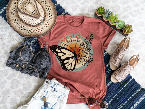 Just Breathe & Believe Screen Printed Shirt