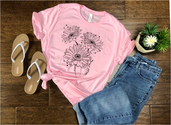 Wild Child Sunflower  Screen Printed Shirt