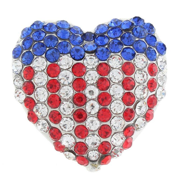 Snap - Heart Rhinestone Flag