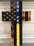 Wood Carved Flag Cross
