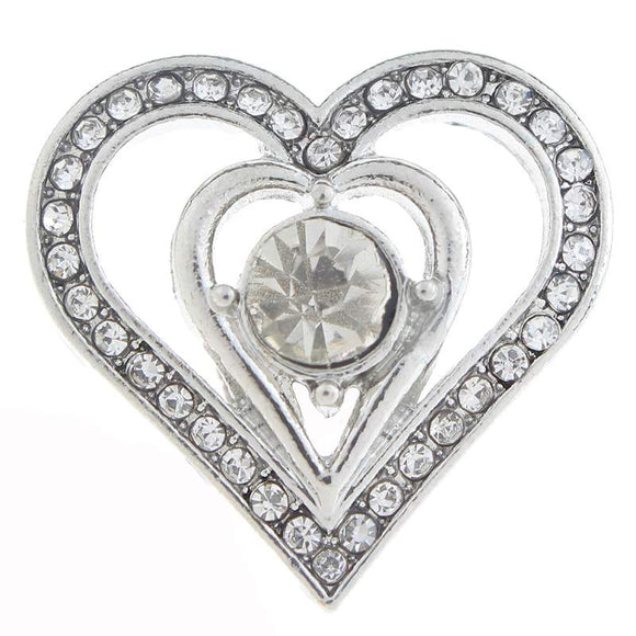 Snap - Heart Rhinestone