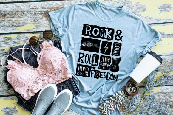 Rock and Roll Screen Printed Shirt